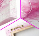 Pink Feather Artwork Framed Canvas Print, Vertical Whimsical Art Light Pink Decor, Boho Minimalist Gift Bedroom and Dorm Wall Art