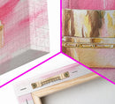Pink Lipstick Canvas Print Feminine Pink Abstract Art Light Pink Wall Art Whimsical Art Rustic Decor Vertical Gift Idea Above Sofa