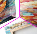 Mosaic Style Framed Canvas Print with Soft Pastel Tones, Mosaic Wall Art, Abstract Art, Vertical Wall Art, Coastal Decor, Bedroom Art