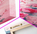 Romantic Rose Painting Framed Canvas Print with Light Pink Wall Art Featuring Cherry Blossom Details and Cozy Bedroom Decor Accents