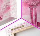 Intricate Key Art Framed Canvas Print Light Pink Wall Art Rustic Decor Minimalist Art Tall Skinny Art Above Couch Art Gift Idea