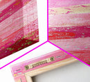 Pink and Gold Abstract Canvas Print, Whimsical Blotter Art with Metallic Accents, Vibrant Vertical Art for Bright and Creative Spaces