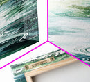 Serene Forest Stream Framed Canvas Print Coastal Landscape Art Green Wall Art Rustic Decor Vertical Art Guest Room Wall Decor