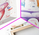 Watercolor Teeth Canvas Print, Dentist Office Vertical Wall Art, Vibrant Dental Art Print for Gift Ideas