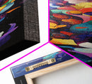 Vibrant Floral Explosion Canvas Print with Boho Artistic Style, Vertical Wall Art Gift Idea with Nature-Inspired Colors