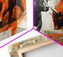 Modern Bull and Bear Framed Canvas Print Bull and Bear Art Gift Idea Financial Market Art Wall Decor Rustic Art Above Sofa Art