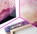 Twilight Meadow Framed Canvas Print, Whimsical Starry Night Art, Moody Nature Painting, Dreamy Purple Landscape, Wall Decor Gift Idea