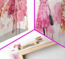 Fashion Sketch Canvas Print Pink Wall Art Whimsical Decor Fashionista Gift Idea Artistic Living Room Accent Modern Feminine Aesthetic