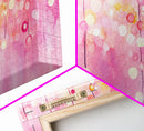 Magical Fairy Light Pink Abstract Canvas Print with Bokeh Lights, Ideal Whimsical Art for Living Room, Vertical Skinny Wall Art