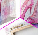 Glamorous Pink High Heels Canvas Print, Fashion Art, Whimsical Room Decor, Light Pink Wall Art, Feminine and Stylish Bedroom Art