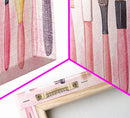 Hairbrush Collection Canvas Print Whimsical Art Pink Wall Art Fun Boho Aesthetic Bathroom Decor Vertical Art Unique Gift Idea