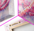 Pink Beaded Necklace Canvas Print | Romantic Jewelry Wall Art | Feminine Framed Canvas Print | Gift Idea for Her | Light Pink Decor