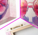 Retro Sunglasses Art Canvas Print | Fun Pink Wall Art | Whimsical Framed Canvas Print | Boho Chic Decor | Gift Idea | Dorm Room Art