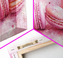 Pink Macarons Canvas Print | Whimsical Art, Food Review Kitchen Art, Light Pink Wall Art, Rustic Decor, Kitchen Wall Art, Dining Room Decor
