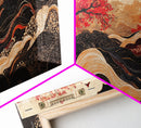 Japanese Inspired Framed Canvas Print Featuring Chinoiserie Wall Art and Autumn Tree Painting Unique Horizontal Living Room Art
