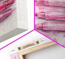 Pink Brushes Art Canvas Print with Geometric Design, Light Pink Wall Art Perfect Above Sofa or Dorm Room, Wabi Sabi Inspired Decor