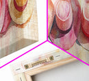 Pink Hats Wall Art Canvas Print Pearlescent Elements, Minimalist Abstract Artwork, Perfect Addition to Feminine Rustic Decor