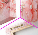 Cherry Blossom Canvas Print with Delicate Pearl Accents, Romantic Light Pink Wall Art for Bedroom or Coastal Wedding Decor