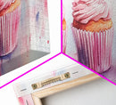 Elegant Cupcakes Canvas Print Horizontal Wall Art Wabi Sabi Art Pink Wall Kitchen Decor Minimalist Bakery Prints