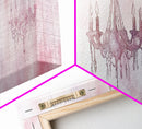 Elegant Chandelier Art Framed Canvas Print Light Pink Wall Art Minimalist Décor Horizontal Art Bedroom Living Room Gift Idea