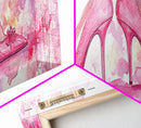 Feminine High Heel Art Framed Canvas Print Pink Wall Art Fashion Inspired Décor Bedroom Living Room Artwork Light Pastel Art Gift