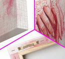 Elegant Lace Hands Canvas Print Feminine Glam Art Light Pink Wall Art Romantic Home Decor Vertical Artwork Gift Idea For Her
