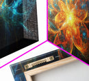 Fiery Blossom Framed Canvas Print Blossom Painting Artwork Nature-Inspired Wall Art Living Room Horizontal Decor