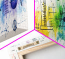 Vibrant Canvas Print of Colorful Science Art with Abstract Chemistry Diagrams, Therapy Art, Brain Art, Guest Room Art, Extra Wide Art