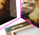 Lion Profile Oil Painting Framed Canvas Print – African Inspired Wildlife Art, Rustic Decor Above Bed Wall Art, Gift Idea Living Room