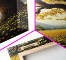Vibrant Meadow Tree Canvas Print Rustic Wall Art Wildflower Landscape Painting Living Room Artwork Above Sofa Art Fall Decor