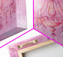 Elegant Pink Chandelier Canvas Print | Romantic Light Wall Art | Rustic Wall Decor | Bedroom Accent | Above Sofa Art | Farmhouse Vibe