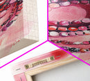 Vibrant gemstone bracelet painting with framed canvas print, gemstone painting, pink abstract art, moody art, living room decor