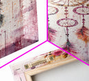 Dreamcatcher with Roses Framed Canvas Print Boho Bedroom Art Botanical Prints Pink Wall Art Light Pink Home Decor Wildflower Painting