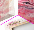 Pink Cat Portrait Canvas Print, Whimsical Art, Feline Wall Art, Light Pink Wall Art, Bedroom Art, Artistic Decor, Gift Idea for Cat Lovers