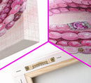 Pink Gemstone Bracelet Painting Framed Canvas Print, Whimsical Jewelry Art Light Pink Decor, Feminine Bedroom or Gift Aesthetic