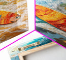 Surfboard Ocean Canvas Print with Coastal Landscape Art and Nautical Beach Decor for Summer Living Room or Bedroom Wall