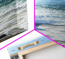 Ocean Waves, rocky beach seascape, coastal painting, nautical decor, landscape painting, extra wide art, Canvas Print