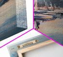 Harbor Boats, Nantucket painting, seascape painting, lake Tahoe art, rustic wall art, gift idea for her, Canvas Print, living room art