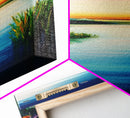 Sunset Lake, Smoky Mountain Art, Moody Art, Panoramic Art, Above Couch Art, Coastal Wall Art, Tall Narrow Art, Canvas Print