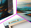 Autumn River, mountain painting, pine tree art, framed canvas print, landscape painting, rustic wall art, above couch art, fall decor