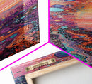 Cosmic Swirls, sacred geometry wall art, pink abstract art, brain art, therapy art, pink orange wall art, vertical wall art, canvas print