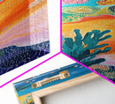 Vibrant Ocean, coastal decor, tropical wall art, octopus art, colorful beach painting, framed canvas print, nautical painting