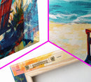 Beach Chair, Coastal Painting, Nautical Wall Art, Ocean Painting, Seascape Painting, Framed Canvas Print, Extra Wide Art, Coastal Decor
