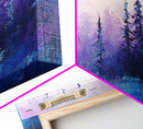 Forest at Dusk, Moody Art, Pine Tree Art, Smoky Mountain Art, Framed Canvas Print, Landscape Painting, Extra Wide Art