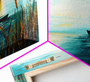 Serene Sailboat, Canvas Print, sailboat painting, coastal painting, nautical wall art, blue and green wall art, extra wide art
