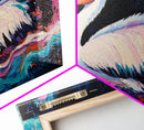 Bird art, pelican painting, framed canvas print, coastal decor, extra wide art, tropical painting, colorful abstract wall art
