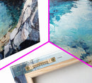 Rocky Coastal Cove, Maine oil painting, nautical decor, seascape painting, extra wide art, above bed wall art, Canvas Print