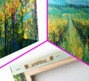 Vineyard Landscape, impressionist painting, framed canvas print, green wall art, farmhouse art, rustic decor, above bed wall art