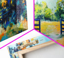 Open Gate, countryside painting, landscape art, framed canvas print, autumn wall art, farmhouse decor, rustic art, extra wide art