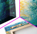 Water Reflection, Abstract Seascape, Nautical Wall Art, Coastal Painting, Horizontal Wall Art, Canvas Print, Extra Wide Art